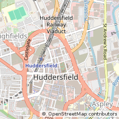 Map of Huddersfield, West Yorkshire