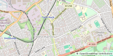 Map of South Shields, Tyne and Wear