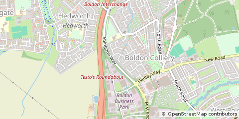 Map of Boldon Colliery, Tyne & Wear