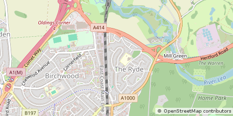Map of Hatfield, Herts