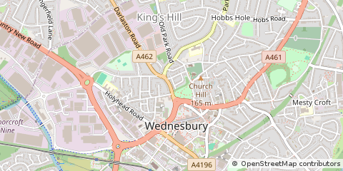 Map of Wednesbury, West Midlands