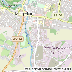 Map of Llangefni, Anglesey