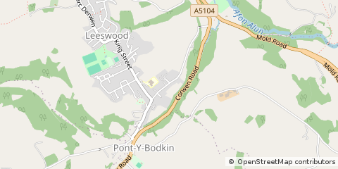 Map of Leeswood, Flintshire