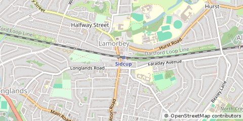 Map of Sidcup, Kent