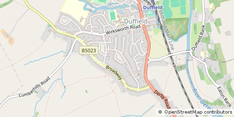 Map of Belper, Derbyshire