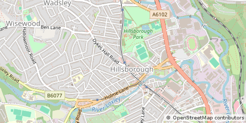 Map of Sheffield, South Yorkshire