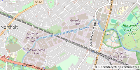 Map of Greenford, Middlesex, London