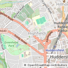 Map of Huddersfield, West Yorkshire
