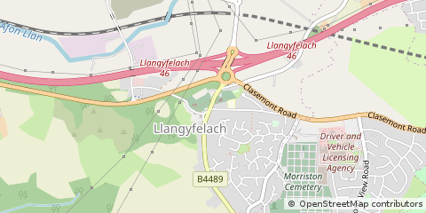 Map of Swansea, West Glamorgan