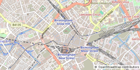 Map of Birmingham, West Midlands