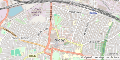 Map of Rugby, Warwickshire