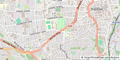 Map of Halifax, West Yorkshire