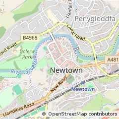 Map of Newtown, Powys