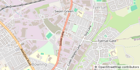 Map of Bradford, West Yorkshire