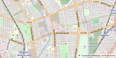 Map of Bootle, Merseyside