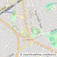 Map of Surbiton, Surrey