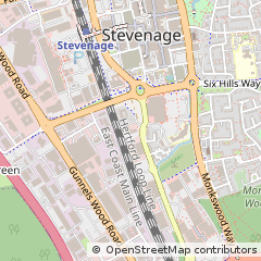 Map of Stevenage, Hertfordshire