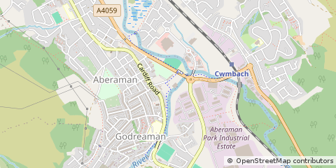 Map of Aberdare, MID Glamorgan