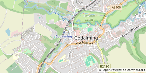 Map of Godalming, Surrey