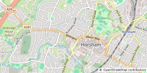 Map of Horsham, West Sussex