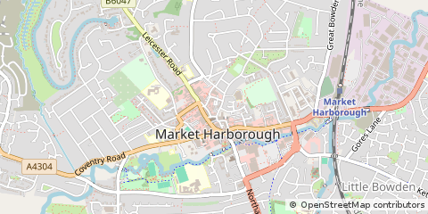Map of Market Harborough, Leicestershire