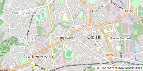 Map of Cradley Heath, West Midlands