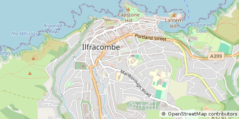 Map of Ilfracombe, Devon