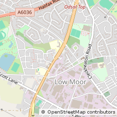 Map of Bradford, West Yorkshire