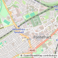 Map of Pontefract, West Yorkshire