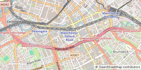 Map of Manchester, Lancashire