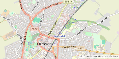 Map of Ormskirk, Lancashire