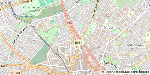 Map of Nottingham, Nottinghamshire