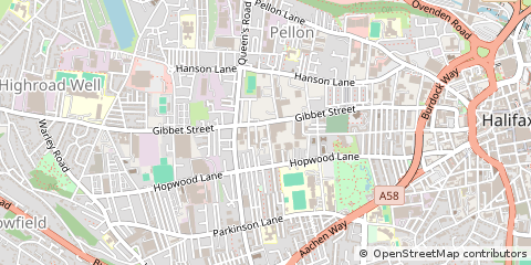 Map of Halifax, West Yorkshire