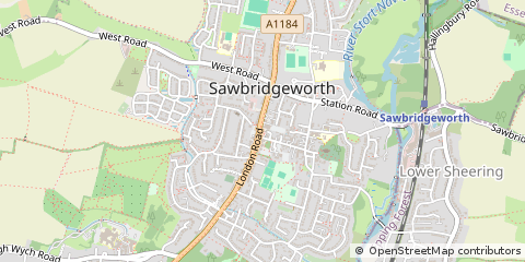 Map of Sawbridgeworth, Herts