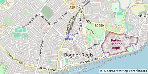 Map of Bognor Regis, West Sussex