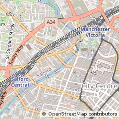 Map of Salford, Manchester