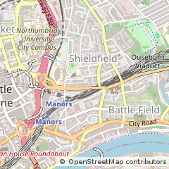 Map of Newcastle Upon Tyne, Tyne and Wear
