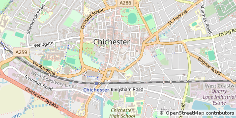 Map of Chichester, West Sussex