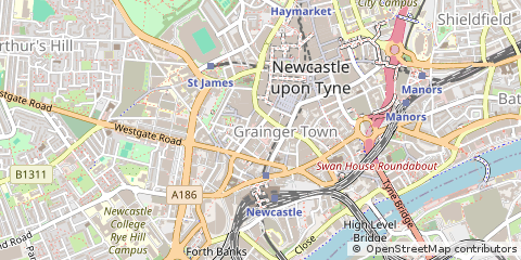 Map of Newcastle Upon Tyne