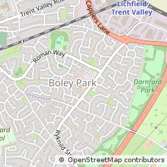 Map of Lichfield, Staffordshire