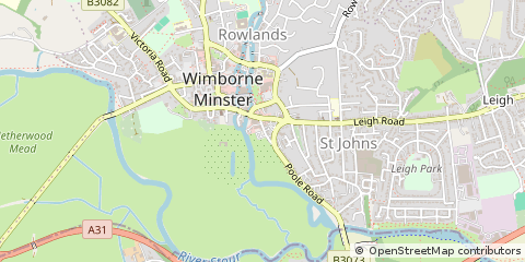 Map of Wimborne, Dorset