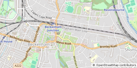 Map of Beckenham, Kent