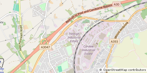 Map of Redruth, Cornwall