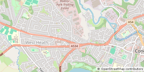 Map of Congleton, Cheshire