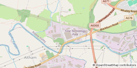 Map of Burnley, Lancashire