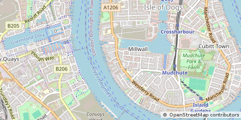 Map of Isle of Dogs, London