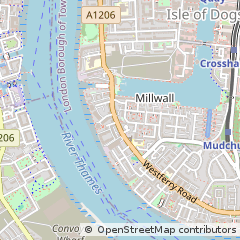 Map of Isle of Dogs, London