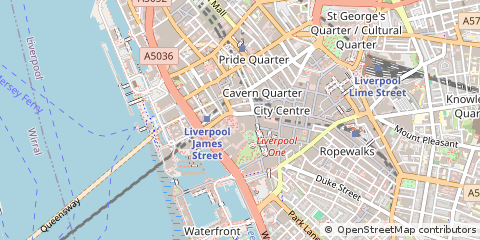 Map of Liverpool, Merseyside