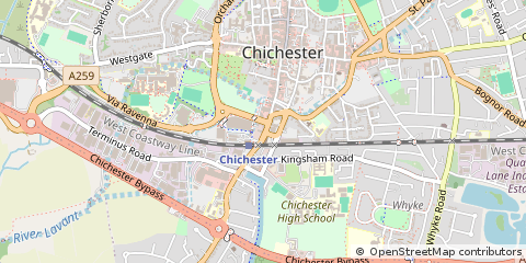 Map of Chichester, West Sussex