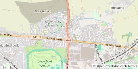 Map of Hereford, Herefordshire